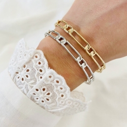 Bracelet jonc "June" argent