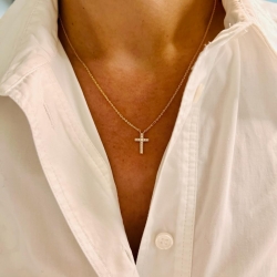 Collier "Croix" oxydes