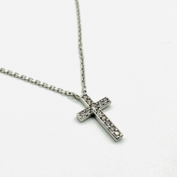 Collier "Croix" Argent oxydes