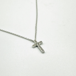 Collier "Croix" Argent oxydes