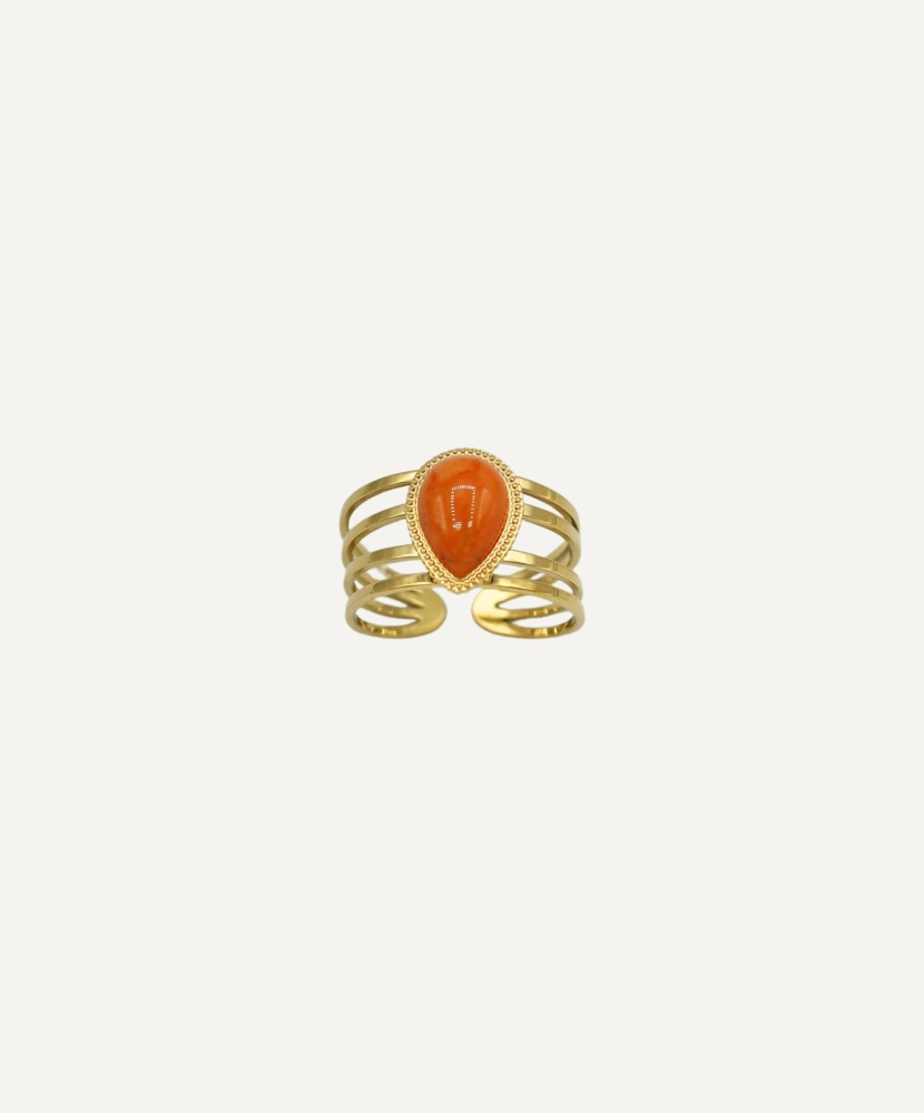 Bague "Théa" pierre orange