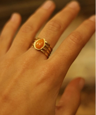 Bague "Théa" pierre orange