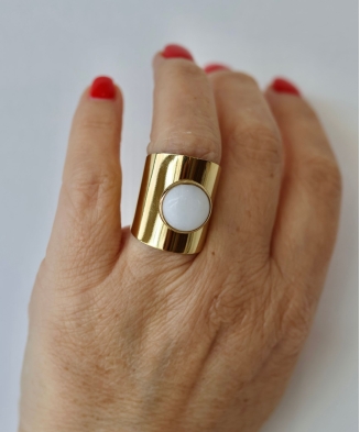 Bague "Juliette" acier doré