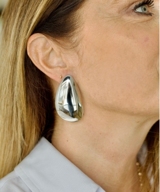 Boucles d'oreilles "Brune" acier