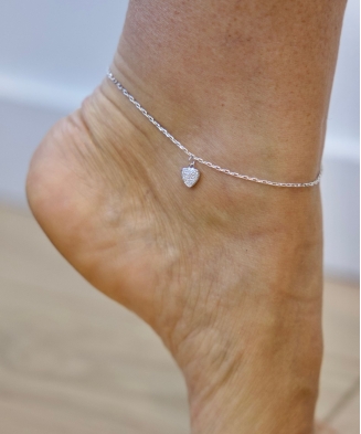 Chaine de cheville "Adélie" argent