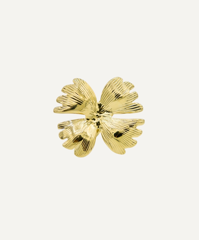 Bague acier doré