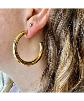 Boucles d'oreilles "Aurélia" acier ou acier doré