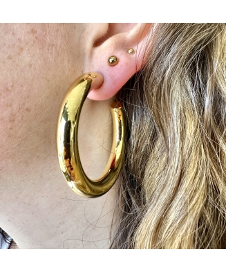 Boucles d'oreilles "Diane" acier ou acier doré