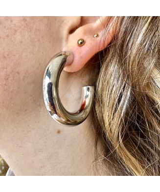 Boucles d'oreilles "Constance" acier ou acier doré