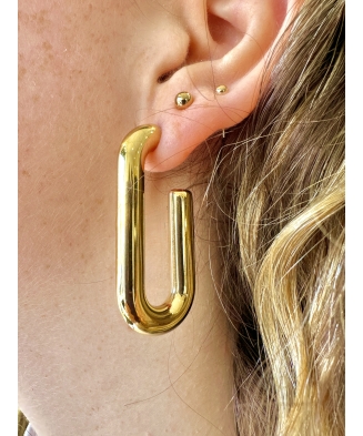 Boucles d'oreilles "Michelle" acier ou acier doré
