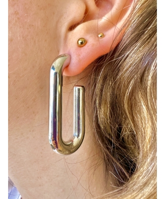 Boucles d'oreilles "Michelle" acier ou acier doré