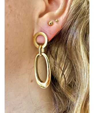 Boucles d'oreilles "Elise" acier ou acier doré