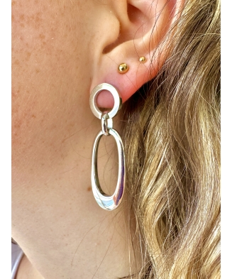 Boucles d'oreilles "Elise" acier ou acier doré