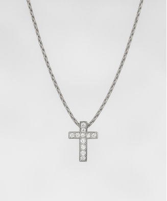 Collier "Croix" Argent oxydes