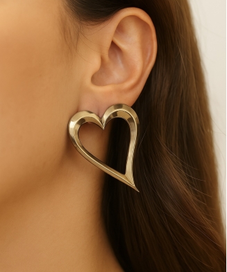 Boucles d'oreilles "Coeur" acier ou acier doré