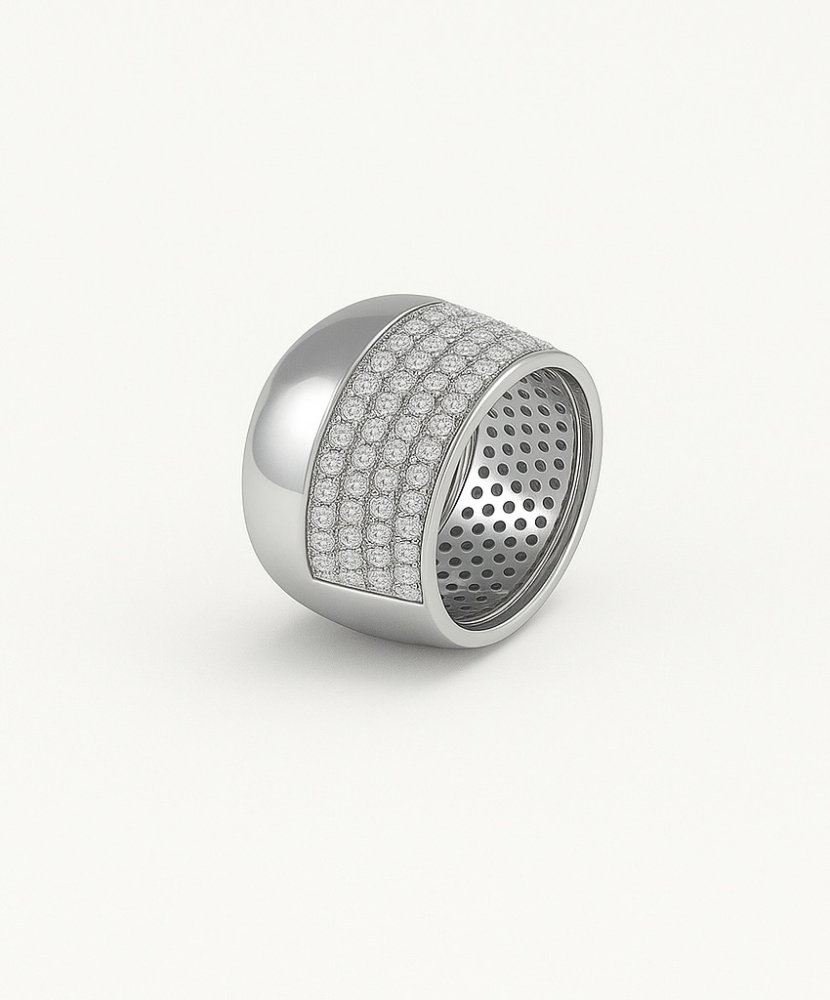 Bague "Emmanuelle" argent et oxydes