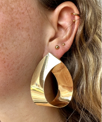 Boucles d'oreilles "Armelle" acier doré