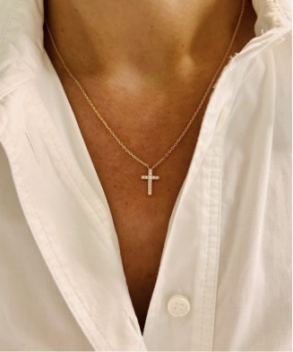 Collier "Croix" oxydes