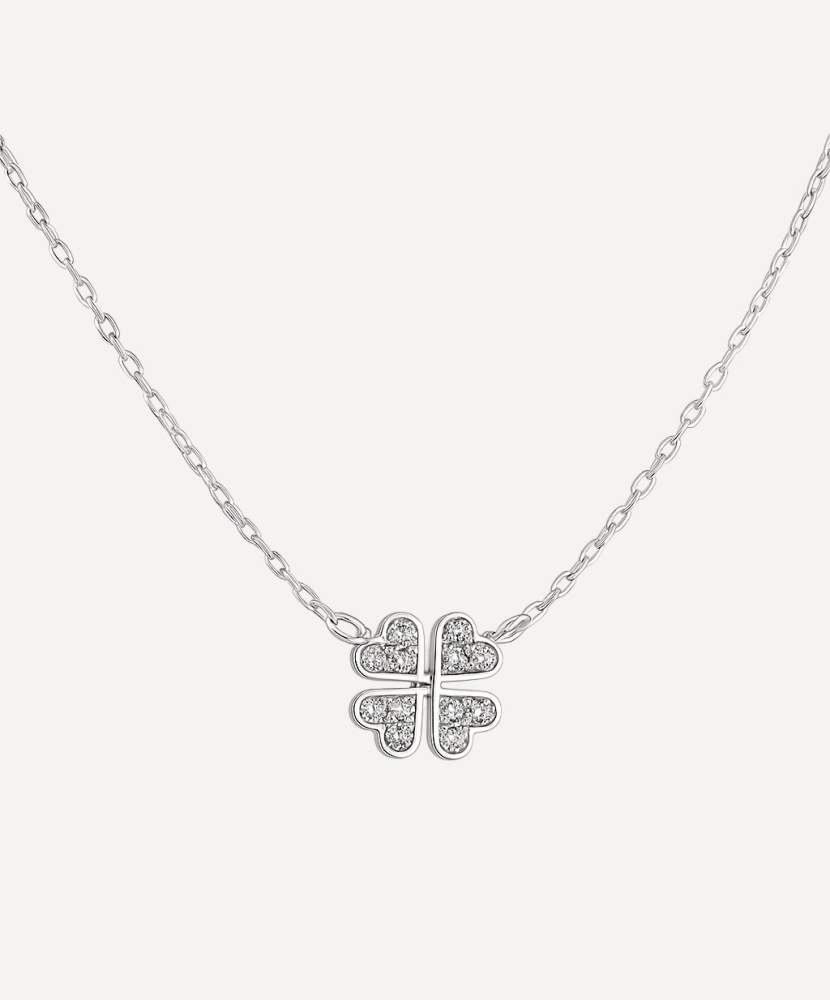 Collier "Amour" Argent et oxydes de zirconium