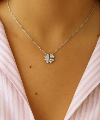 Collier "Amour" Argent et oxydes de zirconium