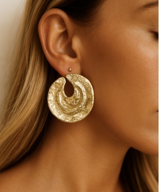 Boucles d'oreilles "Leya" acier doré