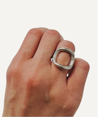 Bague "Paige" lisse argent