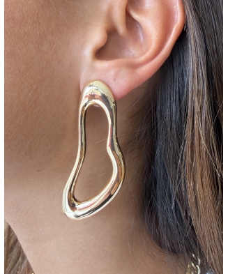 Boucles d'oreilles "Brune" acier doré