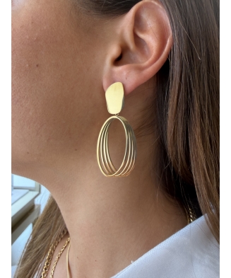 Boucles d'oreilles "Julie" acier doré
