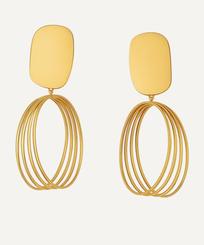 Boucles d'oreilles "Julie" acier doré