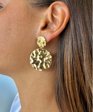 Boucles d'oreilles "Scarlet" acier doré