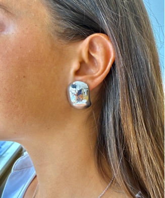 Boucles d'oreilles "Crésida" acier ou acier doré