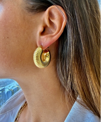 Boucles d'oreilles "Alix" acier doré