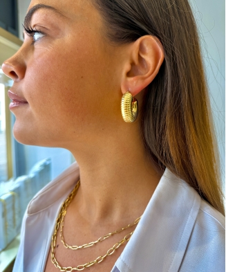 Boucles d'oreilles "Alix" acier doré