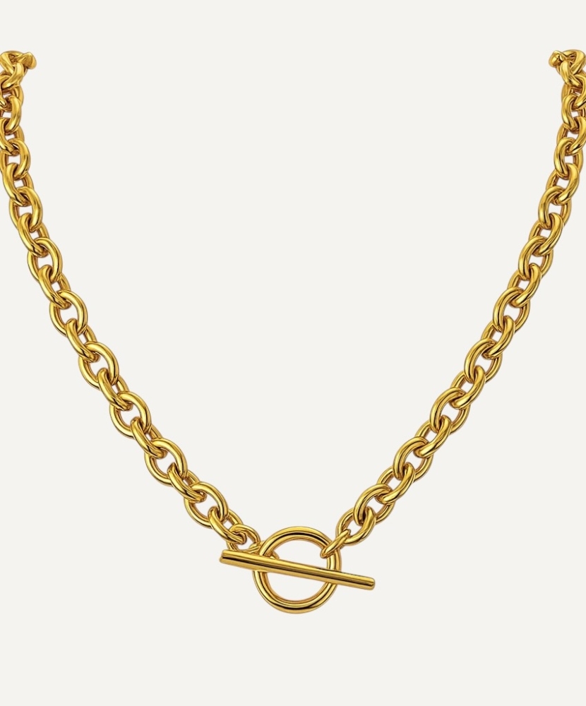 Collier "Adèle" acier doré