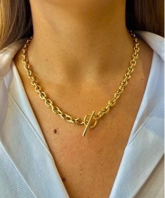 Collier "Adèle" acier doré