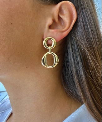 Boucles d'oreilles "Pénélope" acier doré
