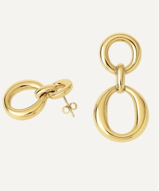 Boucles d'oreilles "Pénélope" acier doré