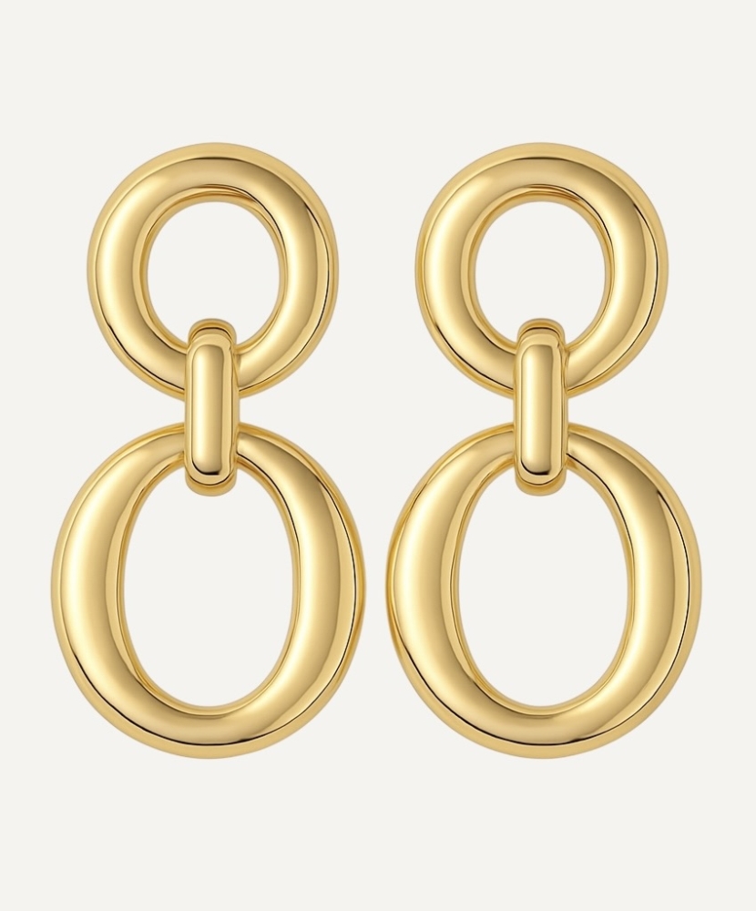 Boucles d'oreilles "Pénélope" acier doré