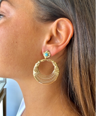 Boucles d'oreilles "Salomé" acier doré
