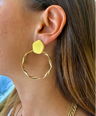 Boucles d'oreilles "Lola" acier doré
