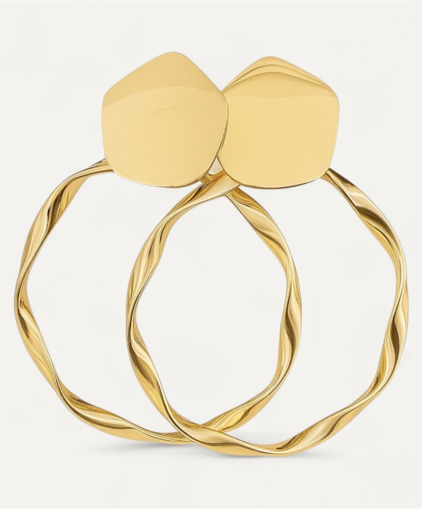 Boucles d'oreilles "Lola" acier doré