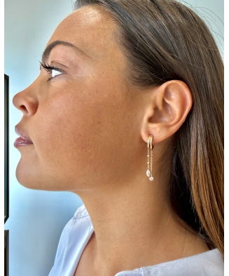 Boucle d'oreille "Néa" plaqué or unité